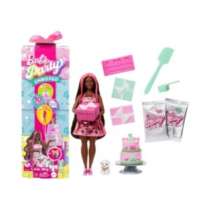 BRAND JFG71 BARBIE PARTY UNBOXED PET BIRTHDAY SERIES DOLL & ACCESSORIES WITH 10 SURPRISES KOUREAS TOYS