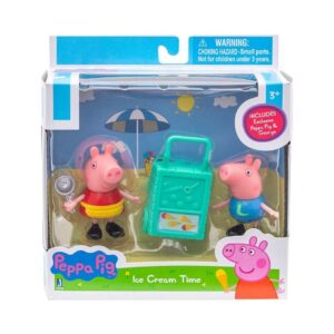 BRAND JAZSAM 92616 PEPPA PIG ICE CREAM TIME PEPPA & GEORGE FIGURE SET WITH ICE CREAM CART KOUREAS TOYS
