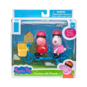 BRAND JAZSAM 92618 PEPPA PIG CYCLING WITH FRIENDS PEPPA AND SUZY SHEEP DOUBLE BIKE SET KOUREAS TOYS
