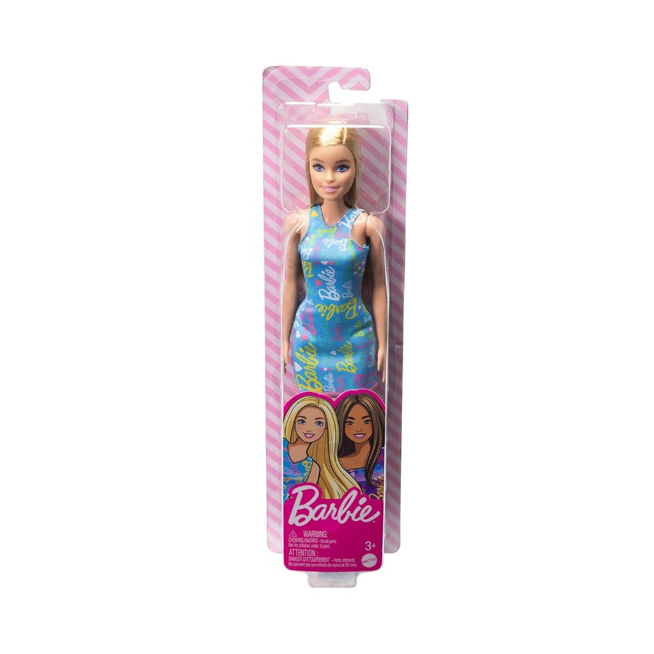 BRAND 052455 HGM59 BARBIE BLUE LOGO PRINT DRESS DOLL KOUREAS TOYS