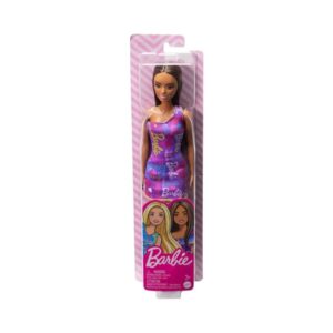BRAND HGM57 BARBIE PURPLE LOGO PRINT DRESS DOLL 052448 KOUREAS TOYS