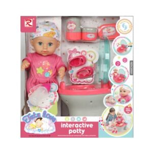 BABIES LOVE INTERACTIVE POTTY DOLL WITH INTERACTIVE POTTY & ACCESSORIES 230015 KOUREAS TOYS