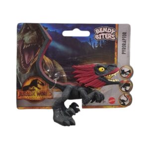 BRAND HHJ49 JURASSIC WORLD BENDY BITERS PYRORAPTOR 068746 KOUREAS TOYS