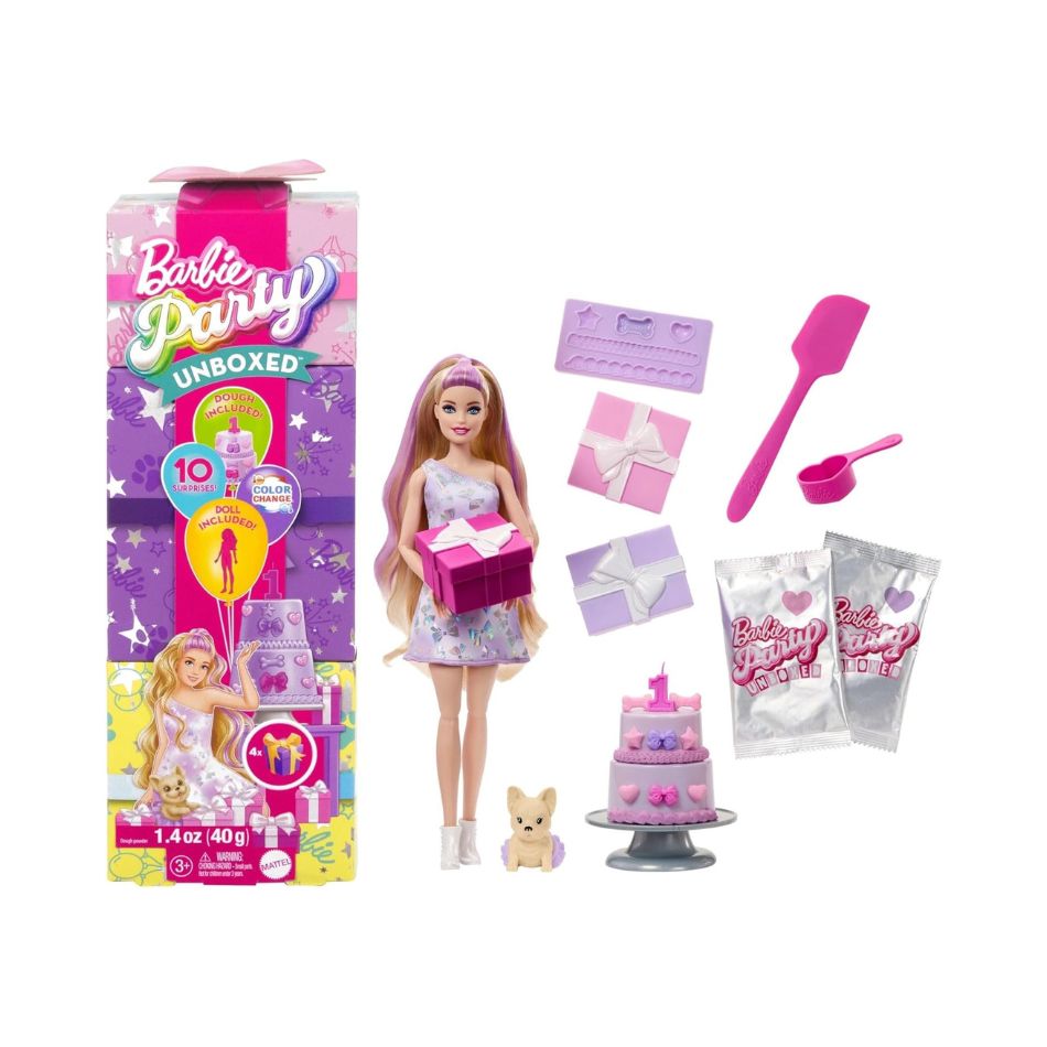 BRAND JFG70 BARBIE PARTY UNBOXED PET BIRTHDAY SERIES DOLL & ACCESSORIES WITH 10 SURPRISES KOUREAS TOYS
