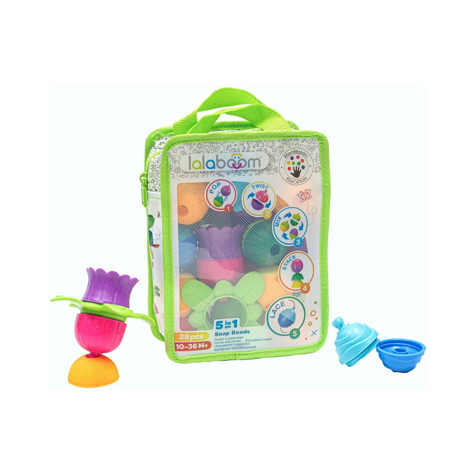 AS 86152 LALABOOM 5 IN 1 EDUCATIONAL BEADS AND ACCESSORIES 28 Pcs KOUREAS TOYS