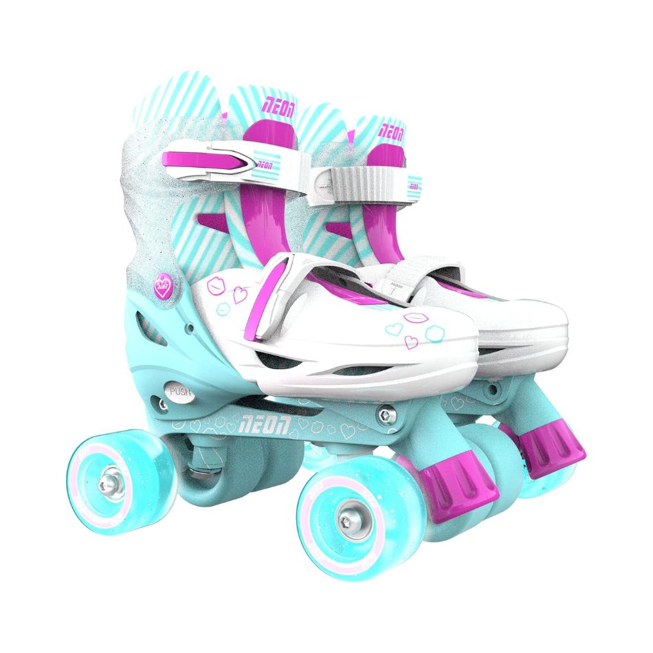 YVOLUTION NEON COMBO 2 IN 1 ADJUSTABLE ROLLER SKATES 34-37 - LIGHT BLUE/PINK 241861 KOUREAS TOYS