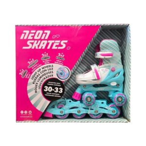 YVOLUTION NEON COMBO 2 IN 1 ADJUSTABLE ROLLER SKATES 30-33 LIGHT BLUE/PINK 241830 KOUREAS TOYS