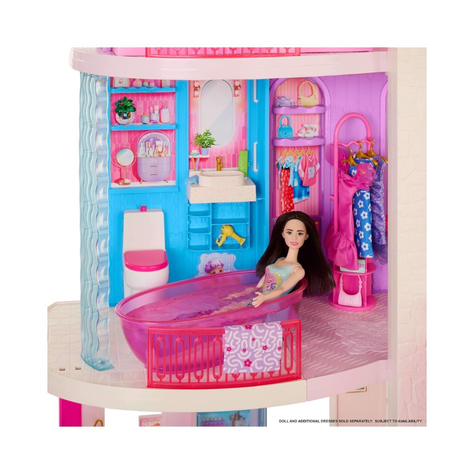 BARBIE DREAMHOUSE DOLLHOUSE WITH 2 POOLS & 2 SLIDES JKG84 KOUREAS TOYS