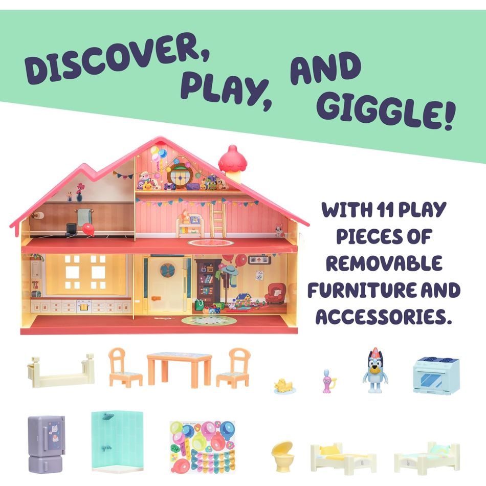 BLUEY'S CELEBRATION HOME PLAYSET WITH FIGURE & ACCESSORIES 17669 KOUREAS TOYS