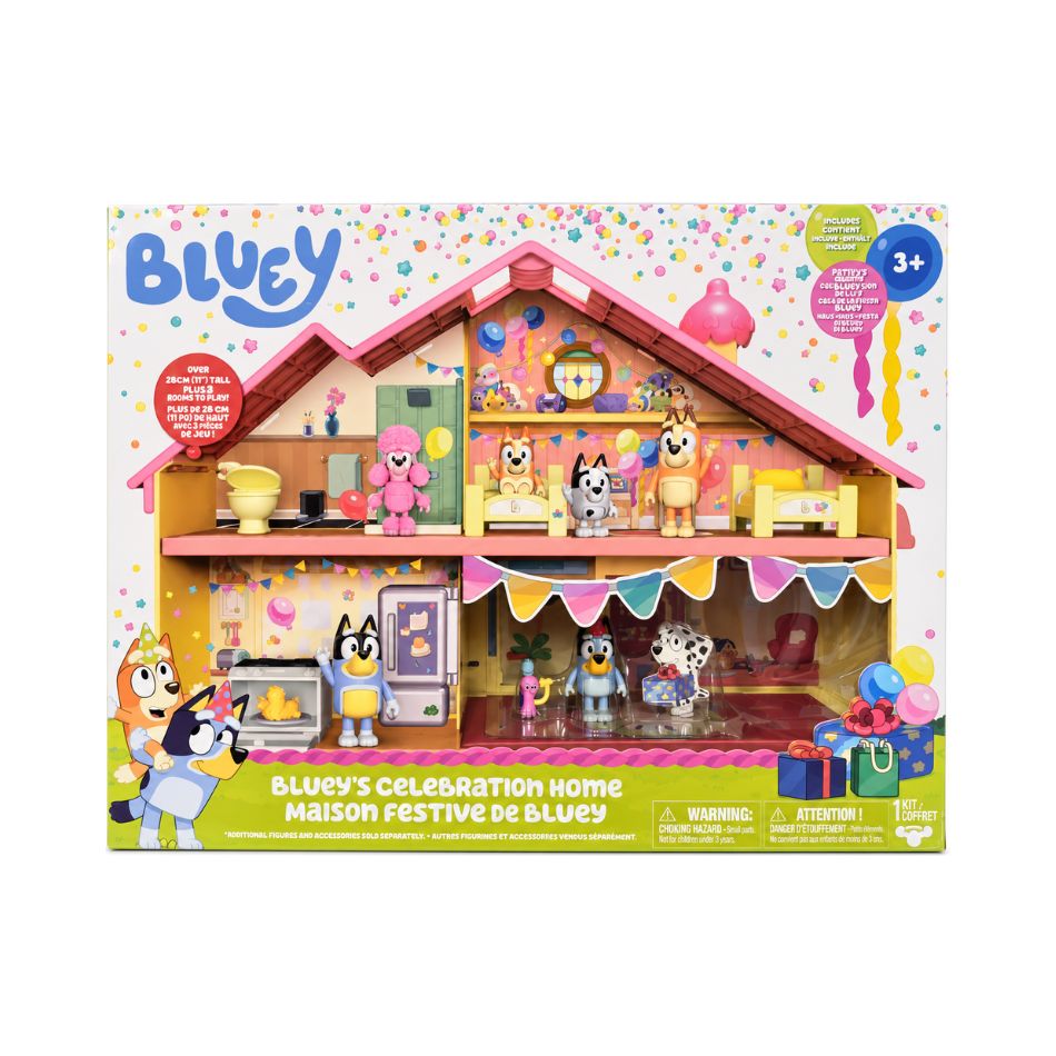 BLUEY'S CELEBRATION HOME PLAYSET WITH FIGURE & ACCESSORIES 17669 KOUREAS TOYS
