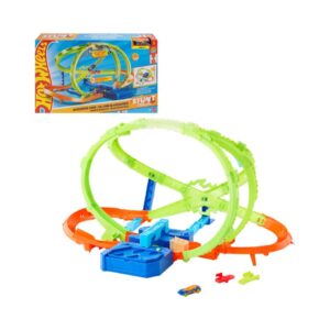 HOT WHEELS STUNT TRACKS HYPERSPHERE CRASH TRACK SET WITH CAR JMG48 KOUREAS TOYS