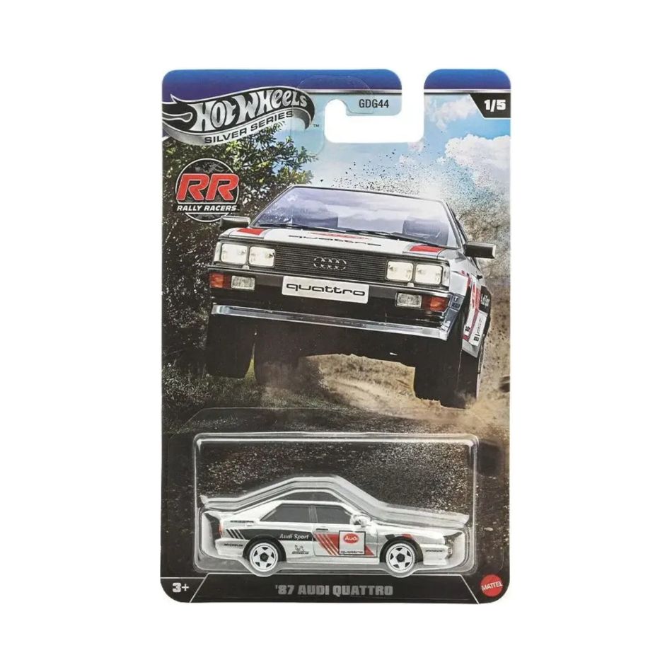 1:64 HOT WHEELS SILVER SERIES RALLY RACERS '87 AUDI QUATTRO JKX61 KOUREAS TOYS