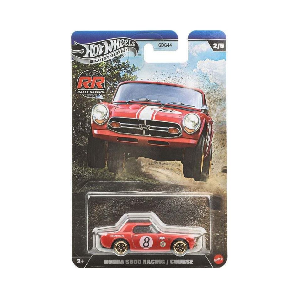 1:64 HOT WHEELS SILVER SERIES RALLY RACERS HONDA S800 RACING / COURSE JKX62 KOUREAS TOYS