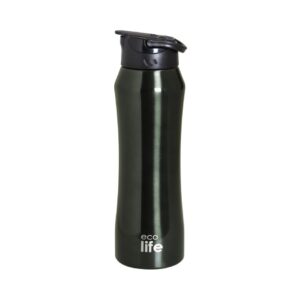 ECOLIFE THERMOS WITH INNER STRAW 550ML BLACK KOUREAS TOYS