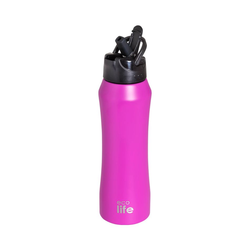 ECOLIFE THERMOS WITH INNER STRAW 550ML PINK KOUREAS TOYS