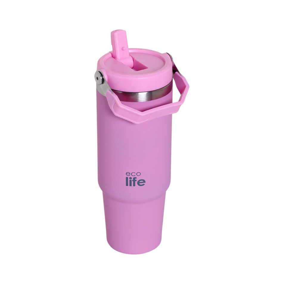 ECOLIFE HANDLE LID TUMBLER 900ML PURPLE KOUREAS TOYS