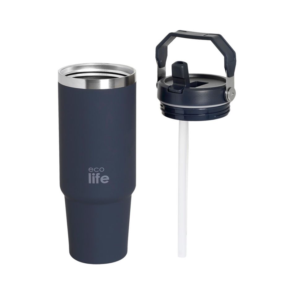 ECOLIFE HANDLE LID TUMBLER 900ML BLUE KOUREAS TOYS