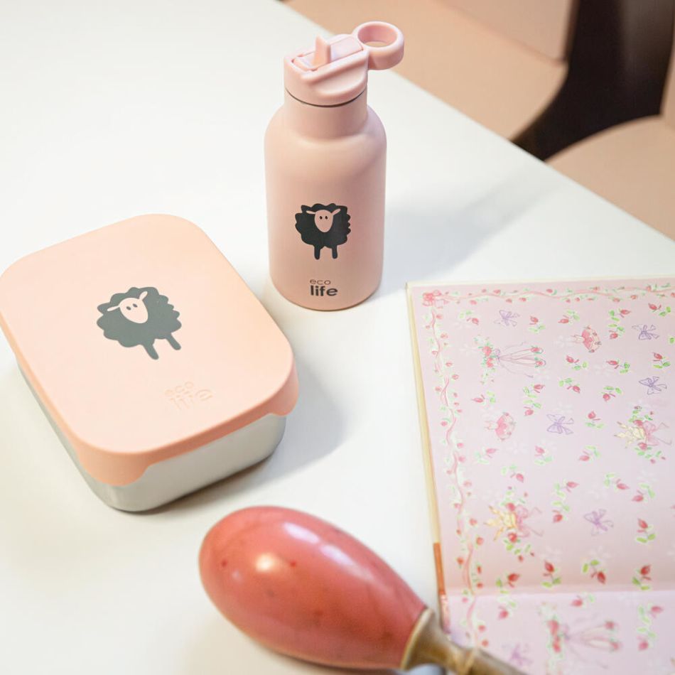 ECOLIFE KIDS THERMOS BOTTLE SHEEP 350ML PINK KOUREAS TOYS