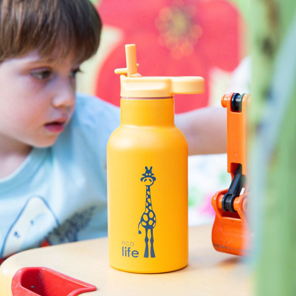 ECOLIFE KIDS THERMOS BOTTLE GIRAFFE 350ML ORANGE KOUREAS TOYS