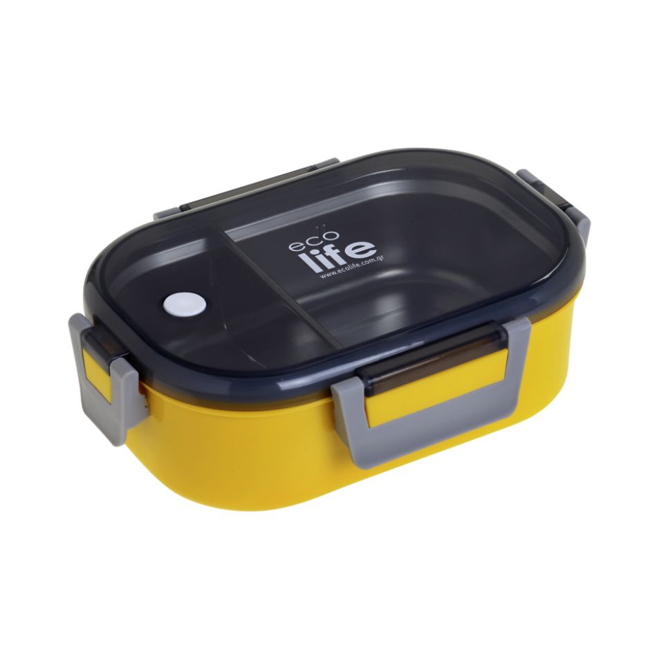 ECOLIFE FOOD CONTAINER WITH DIVIDER 900ML YELLOW KOUREAS TOYS