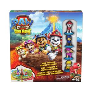 PAW PATROL THE DINO MOVIE BOARD GAME HELP THE PUPS RESCUE THE DINOS 122849 KOUREAS TOYS