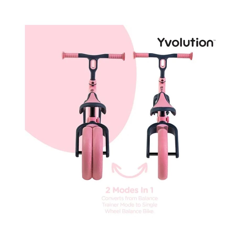YVOLUTION Y VELO JUNIOR 2-IN-1 BALANCE BIKE - PINK KOUREAS TOYS